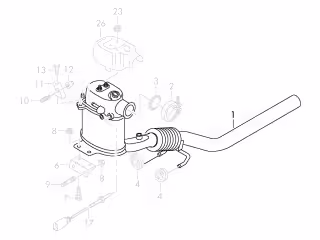 Auspuffrohr mit Katalysator und Partikelfilter 1.6 TDI