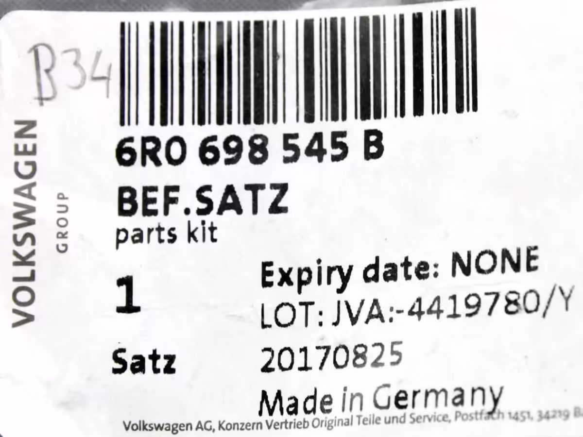 6R0698545B - Set fastening parts for brake shoes; 1KB [7/7]