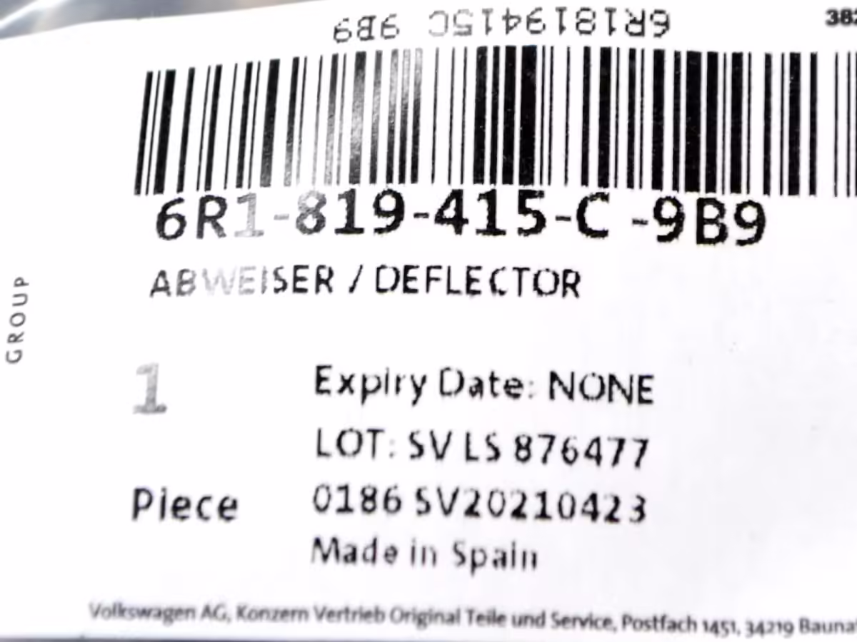 6R1819415C - Water deflector [17/17]