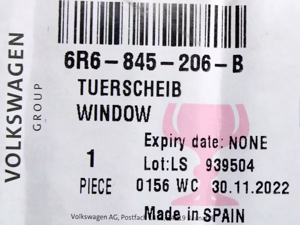 6R6845206B - Rear door window; 4D, right [8/8]