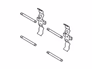 Set fixing parts for disc brake pads