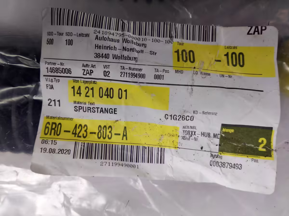 6R0423803A - Drążek kierowniczy; lewy [9/13]