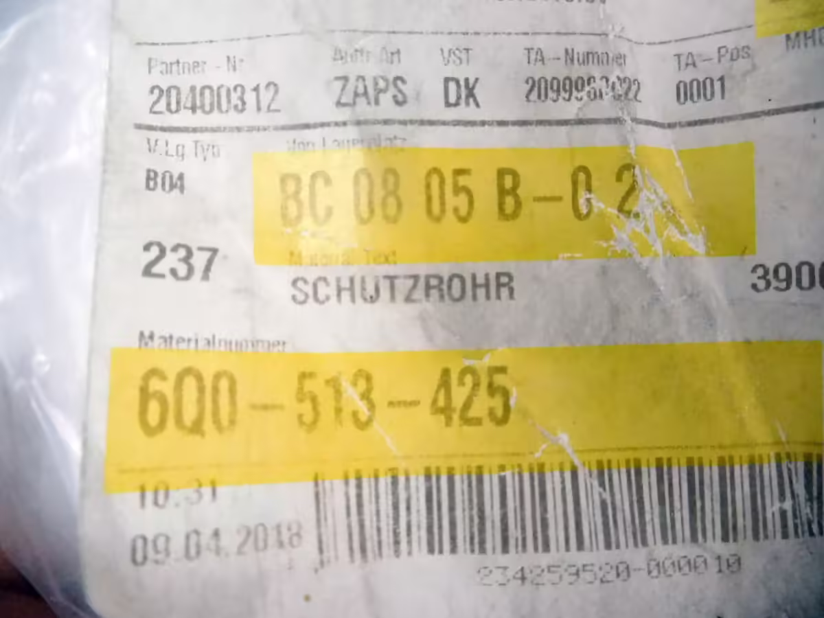 6Q0513425 - Rura ochronna; 185 mm [11/11]
