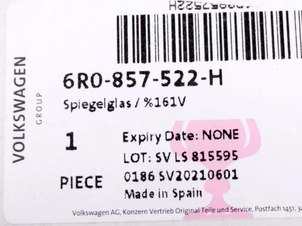 6R0857522H - Spiegelglas V3; LHD, rechts [10/10]