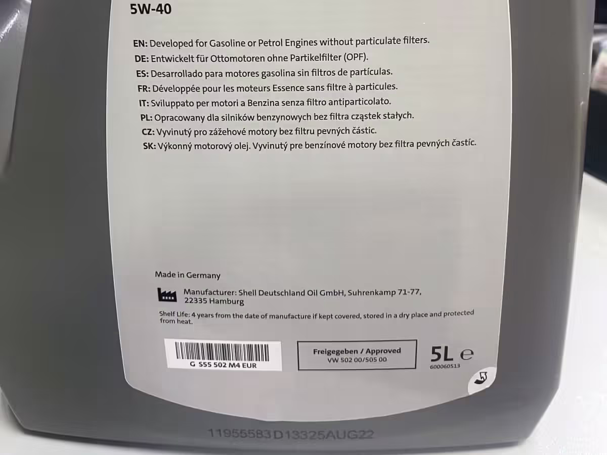 GS55502M4EUR - Olej mineralny; Special G 5W-40 [8/8]