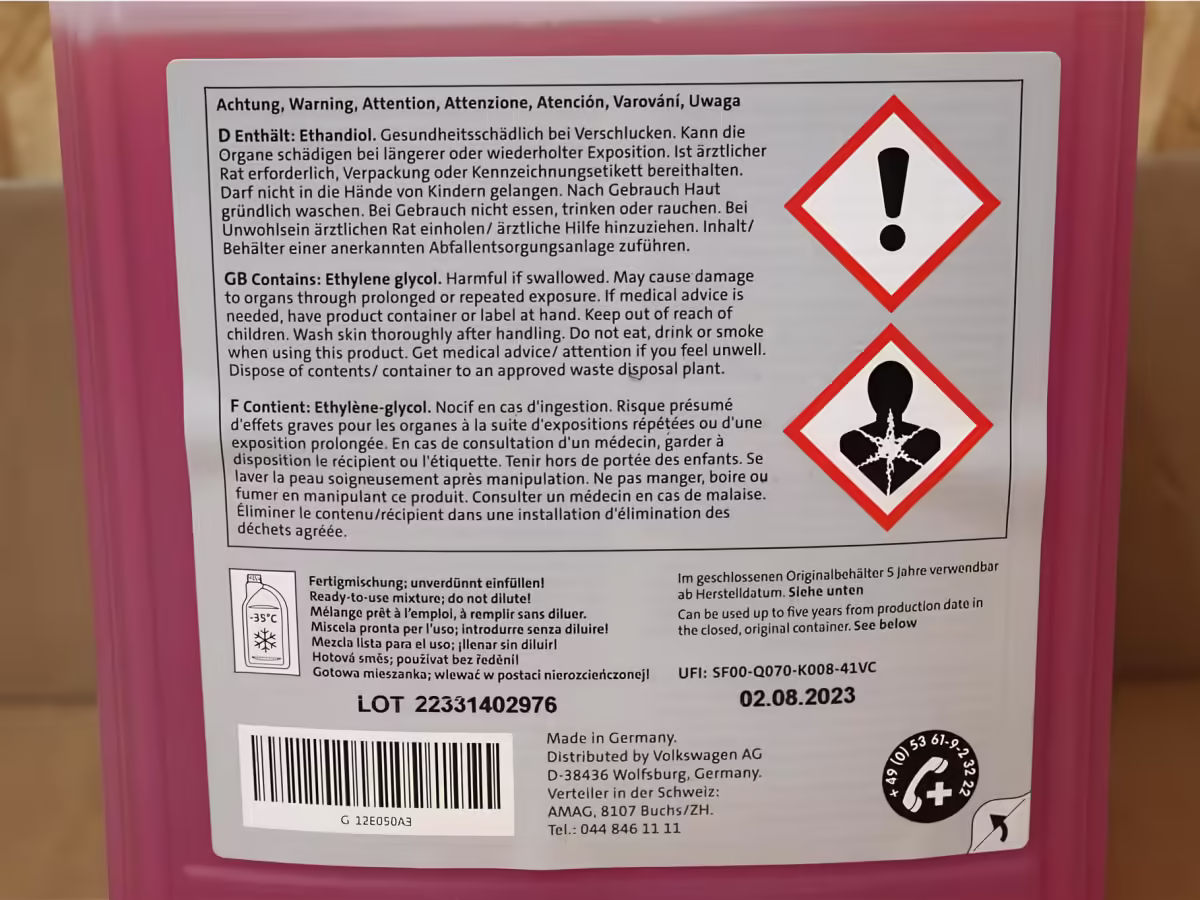 G12E050A3 - Płyn chłodniczy G12evo (do -35°C); gotowa mieszanka 5 l [8/8]