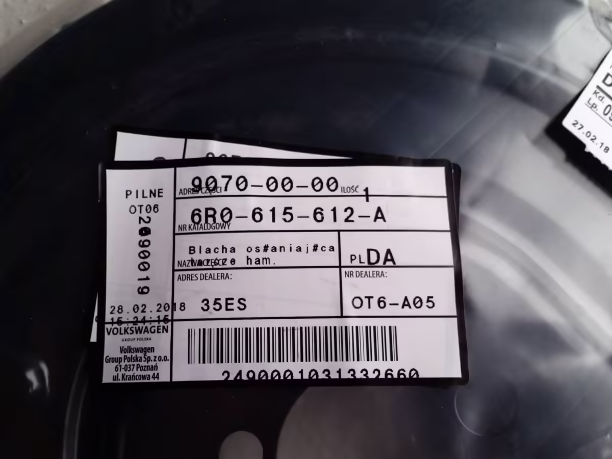 6R0615612A - Blacha osłaniająca tarcze hamulcową 256 mm; prawa [7/10]