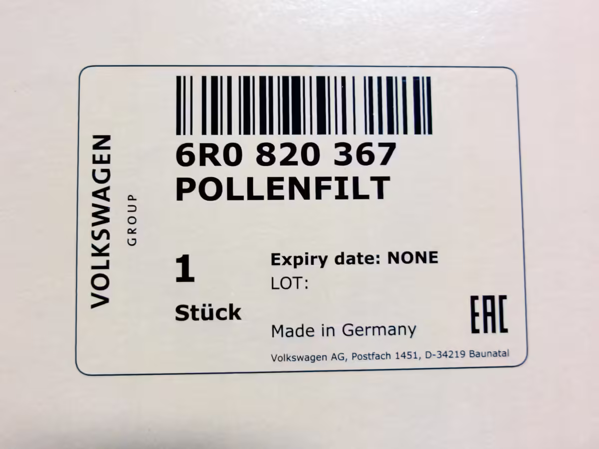 6R0820367 - Wkład filtra przeciwpyłkowego [11/11]