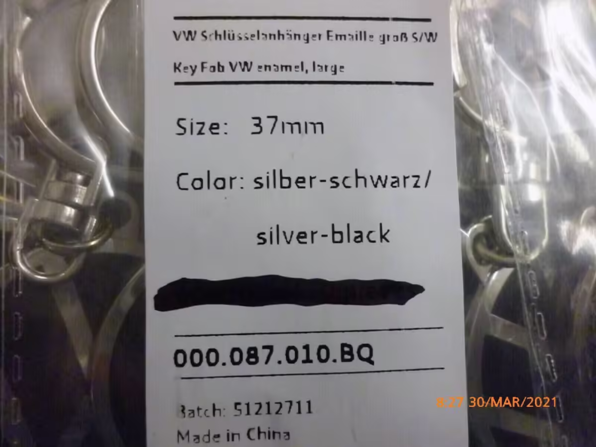 000087010BQ - Brelok do kluczy; nowe logo VW [9/11]