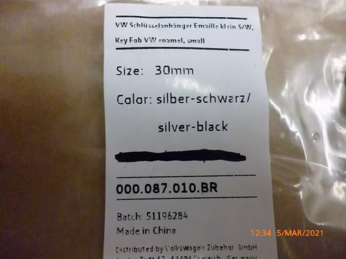 000087010BR - Brelok do kluczy nowe logo VW; czarno-srebrny [5/6]
