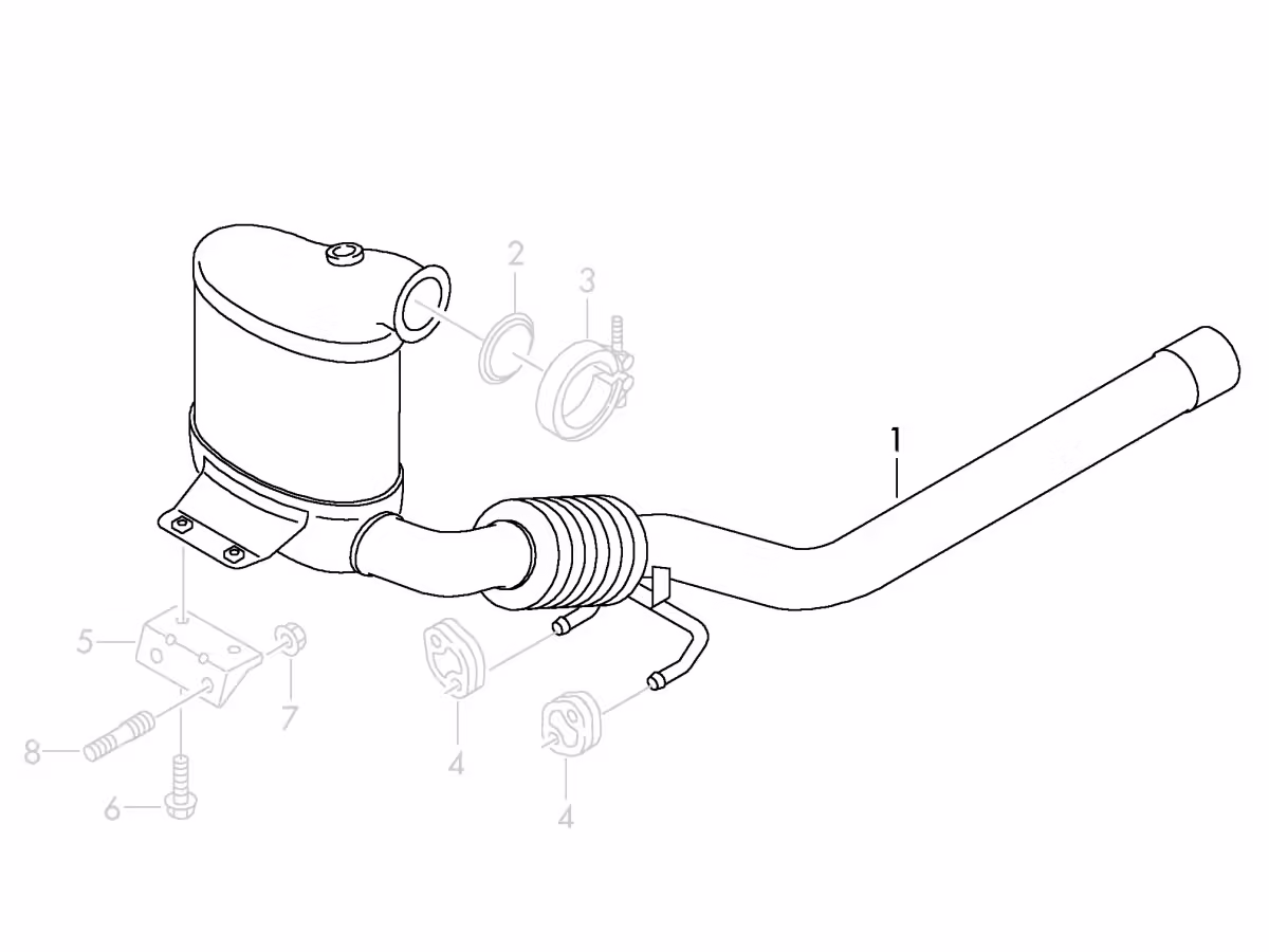 6RS253059B - Auspuffrohr mit Katalysator; 1.6 TDI [1/1]