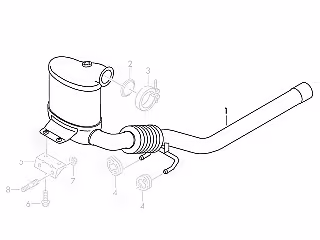Auspuffrohr mit Katalysator; 1.6 TDI