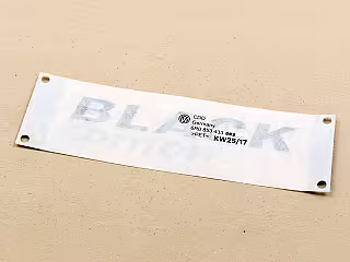 Film lettering; silver/black