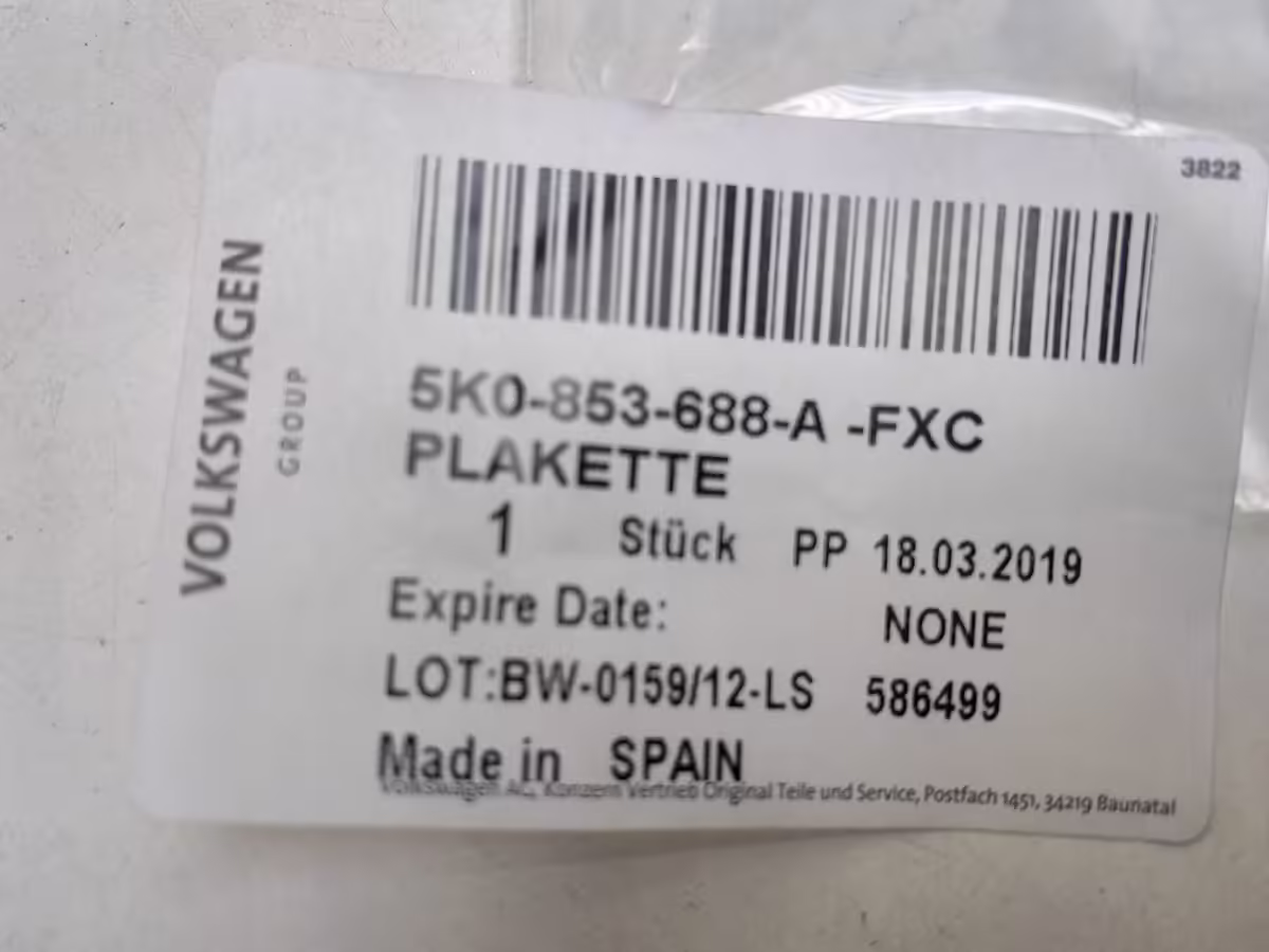 5K0853688AFXC - Selbstklebendes 'R-Line'-Emblem [6/12]