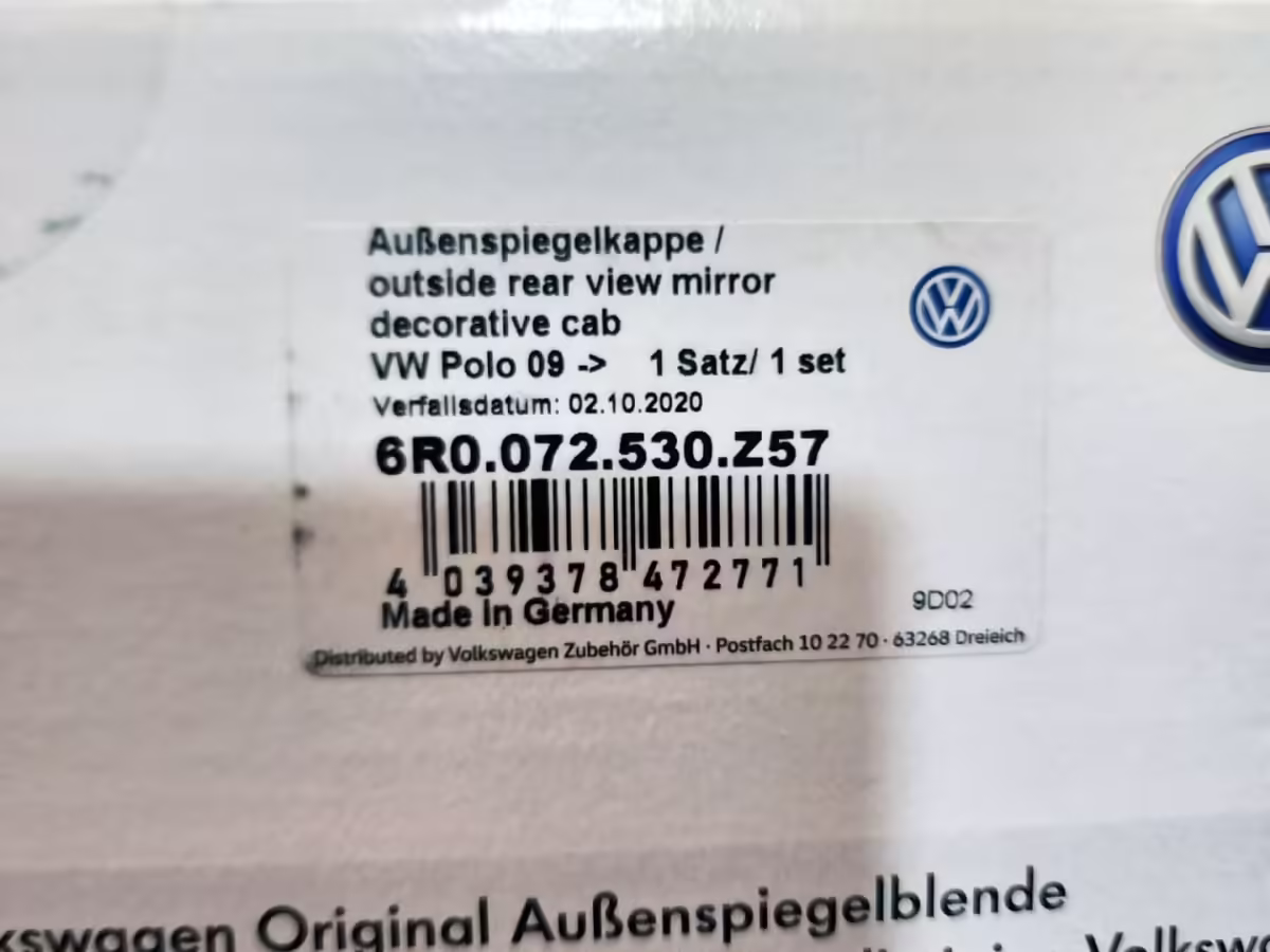 6R0072530Z57 - Wykończenie zewnętrznej obudowy lusterek bocznych; „Carbon” [27/28]