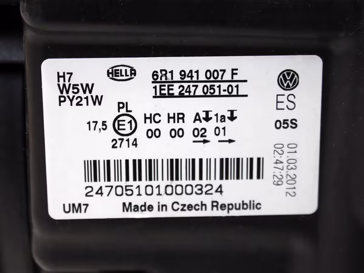 6R1941007F - Halogen Twin Headlight (H7/H7); left, LHD [11/20]