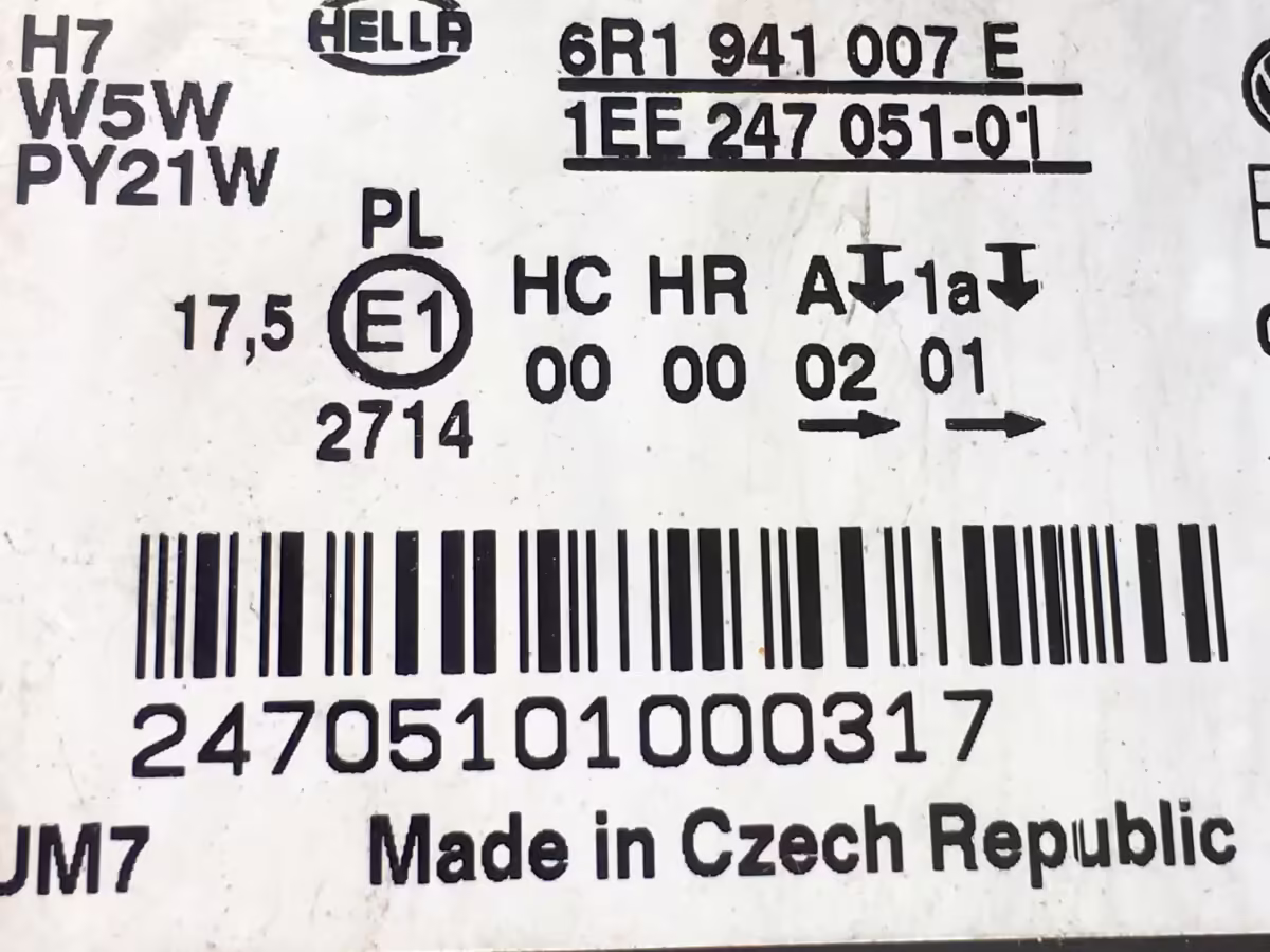 6R1941007F - Halogen Twin Headlight (H7/H7); left, LHD [12/20]