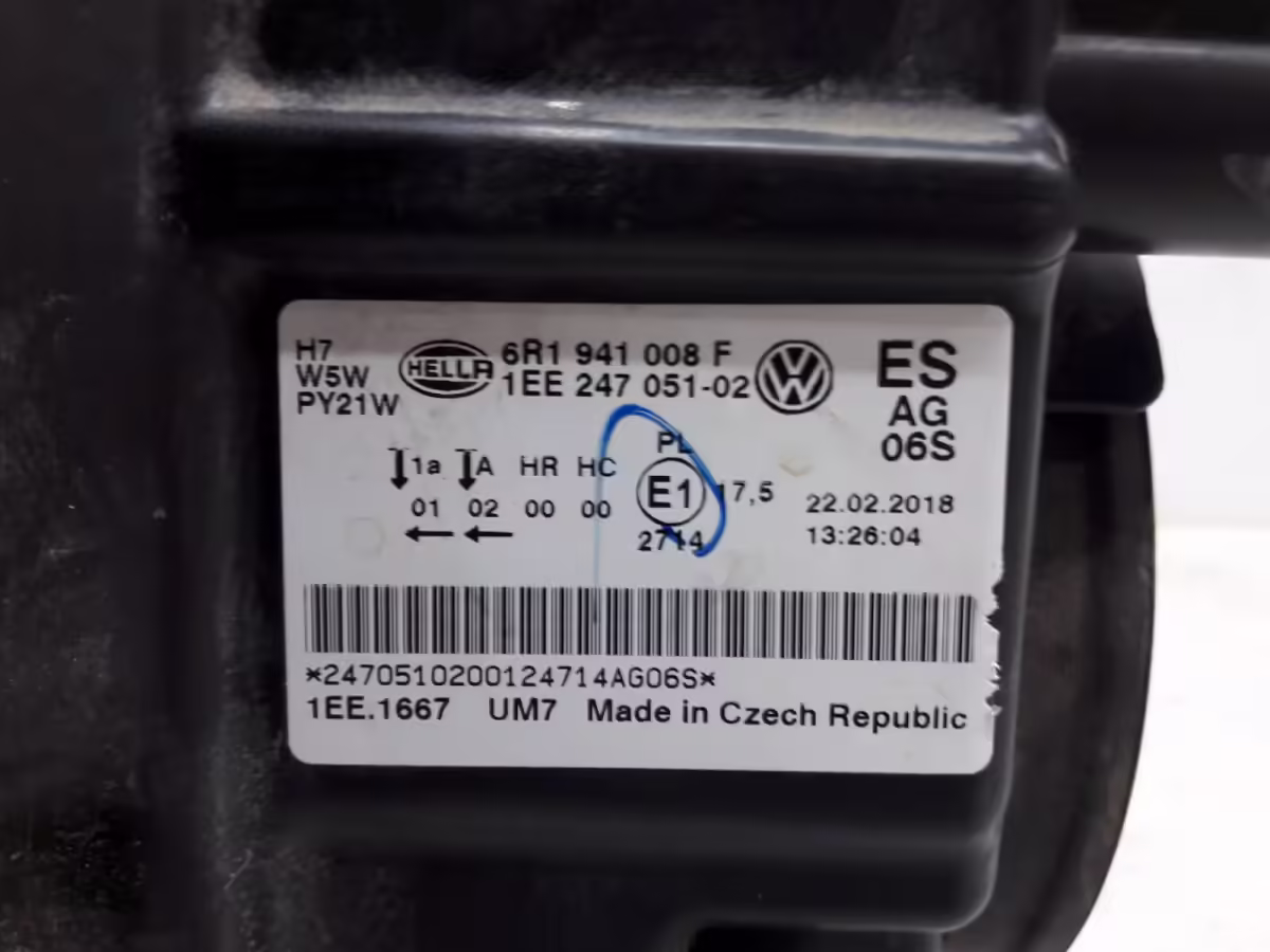6R1941008F - Halogen Twin Headlight (H7/H7); right, LHD [13/15]