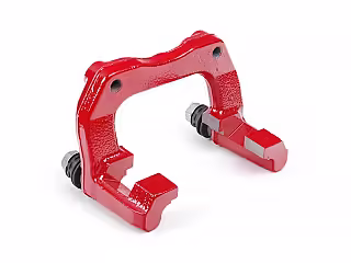 Brake carrier with pad retaining pin; ⌀256, red, left