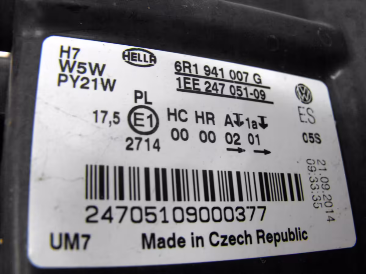 6R1941007G - Halogen Twin Headlight (H7/H7); left, LHD [20/30]