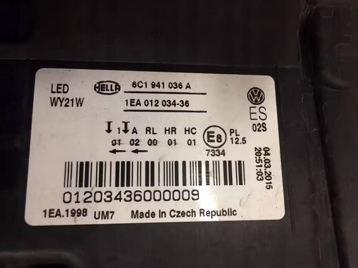 6C1941774A - Full LED Headlight, right, LHD, GTI [12/21]