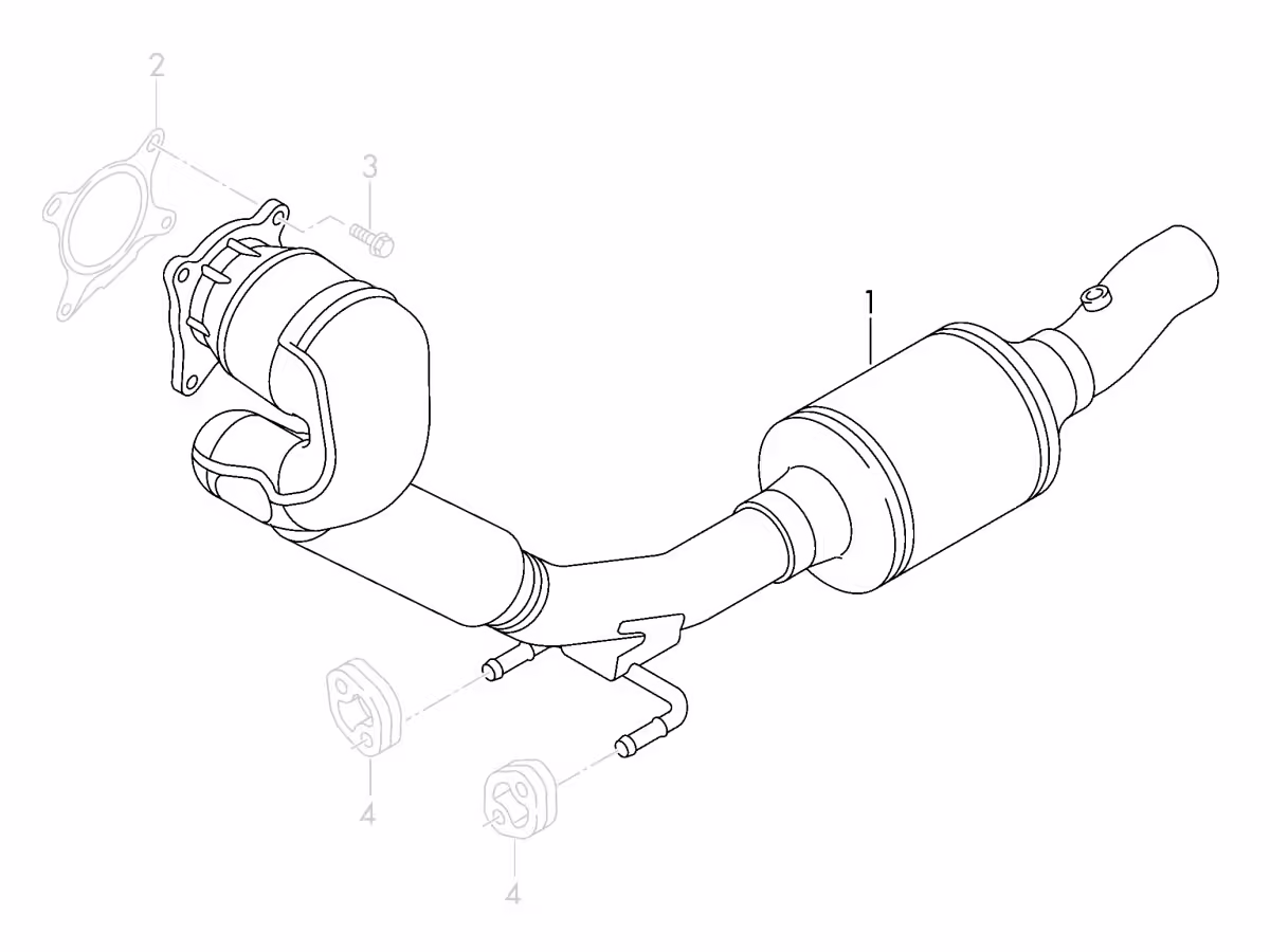6R0254502JX - Auspuffrohr mit Katalysator; 2.0 TSI [1/1]