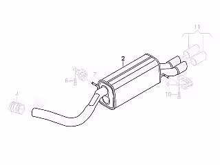 Rear silencer 1.4 TSI