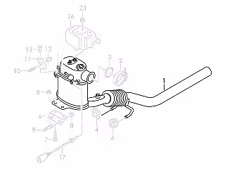 Auspuffrohr mit Katalysator und Partikelfilter; 1.6 TDI, rhd