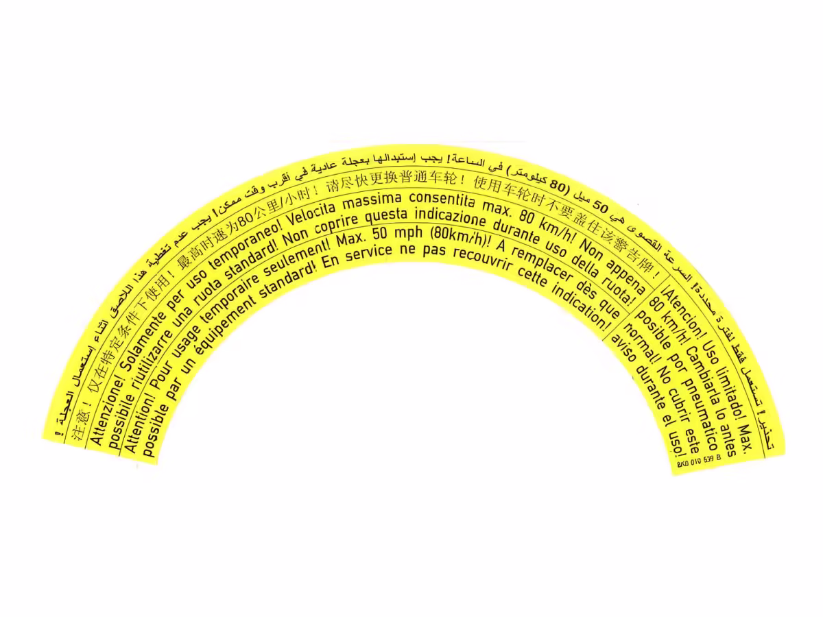8K0010539B - Sticker for spare wheel [1/1]