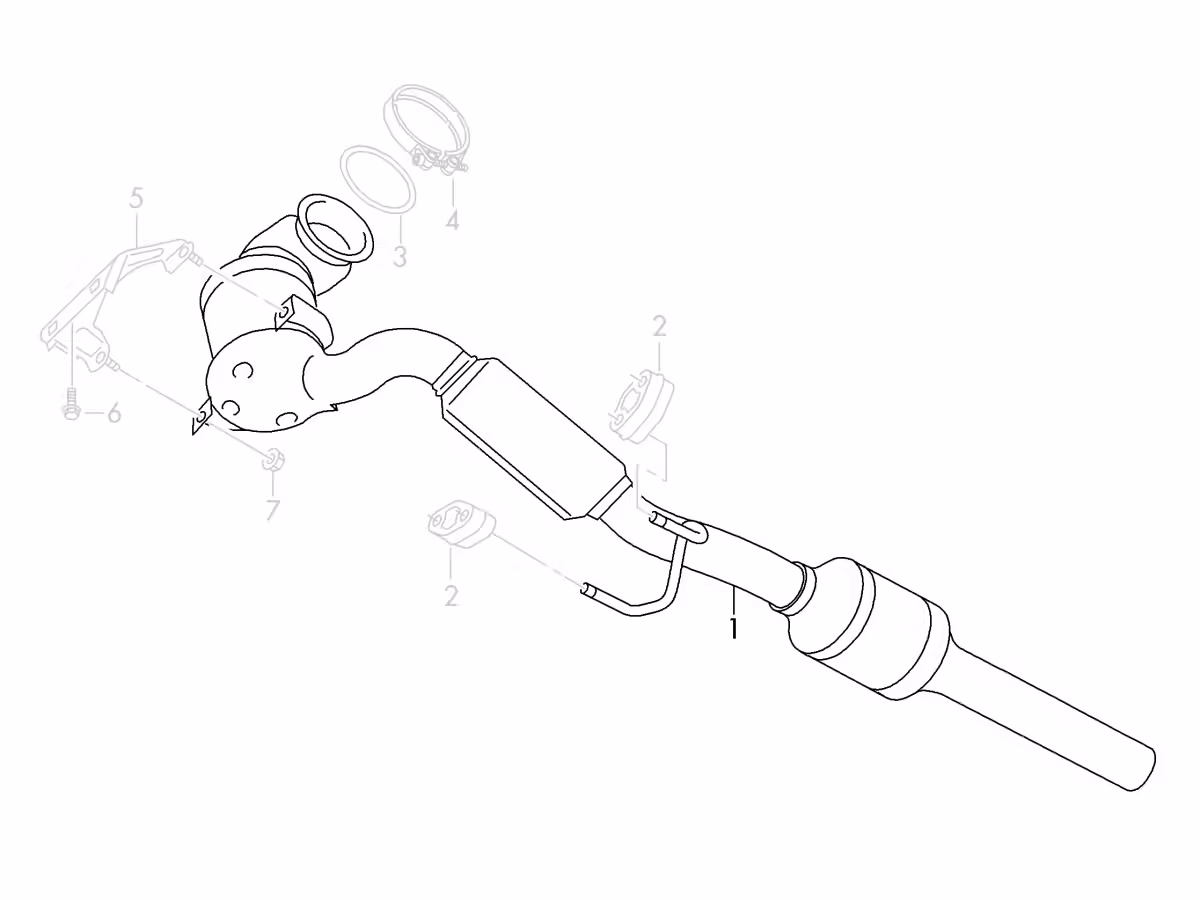 6R0254503AX - Auspuffrohr mit Katalysator; 1.4 TSI (BlueGT) [1/1]