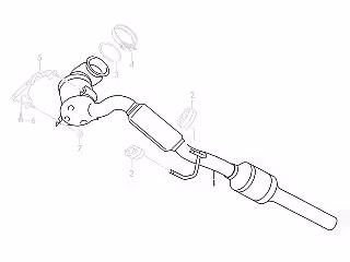 Auspuffrohr mit Katalysator 1.4 TSI (BlueGT)