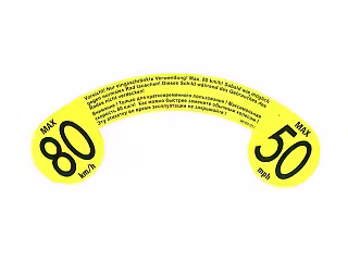 Aufkleber für das Ersatzrad (Zubehör) 80km/h 50mph