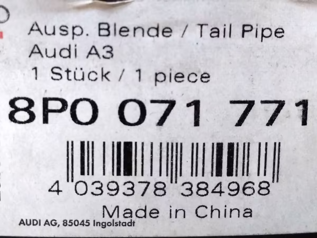 8P0071771 - Endkappe Auspuffrohr [19/19]