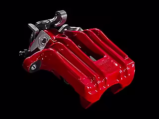 Brake caliper housing; red, rear left