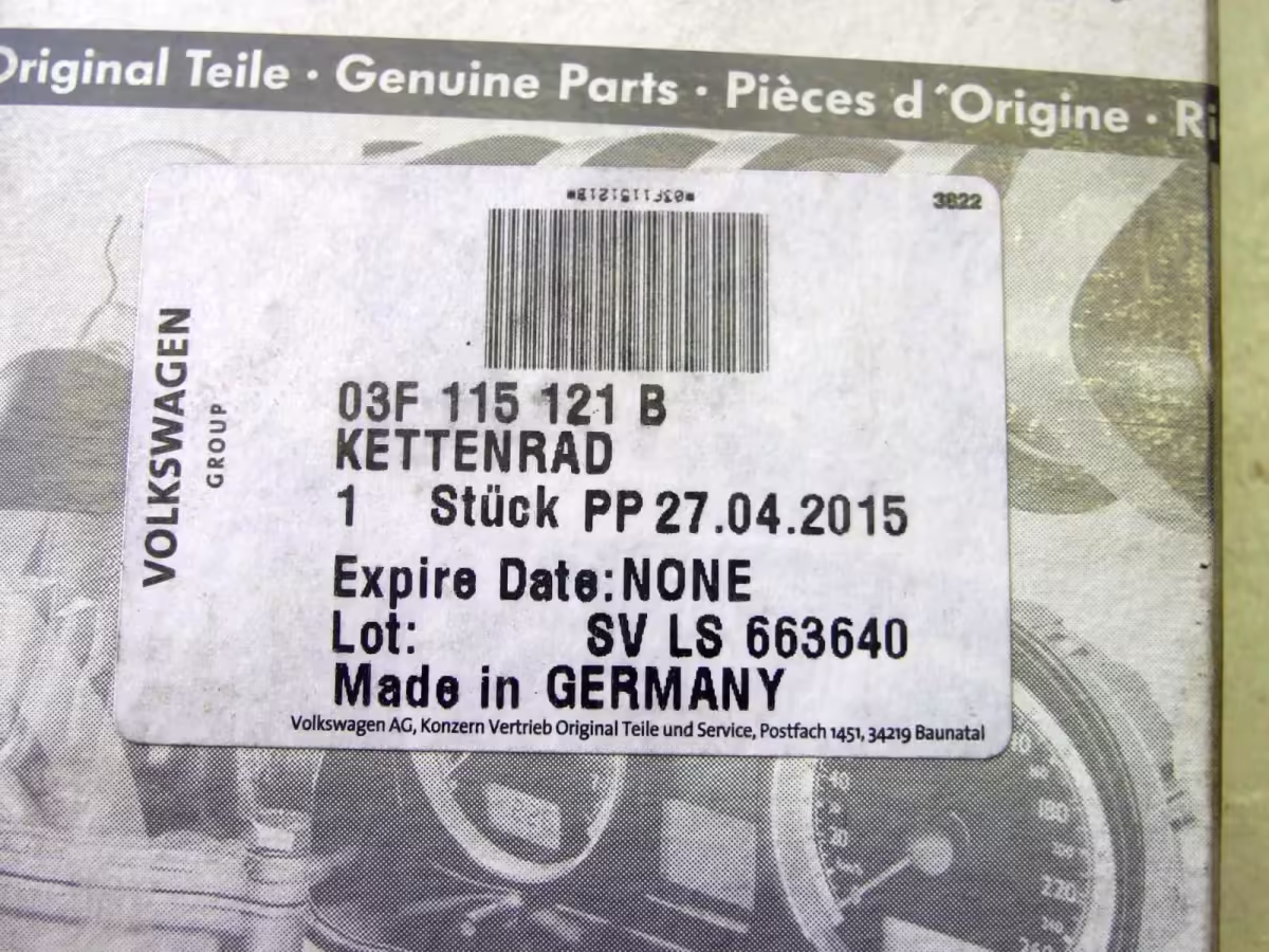 03F115121B - Kettenrad; 1.2 TSI [9/16]