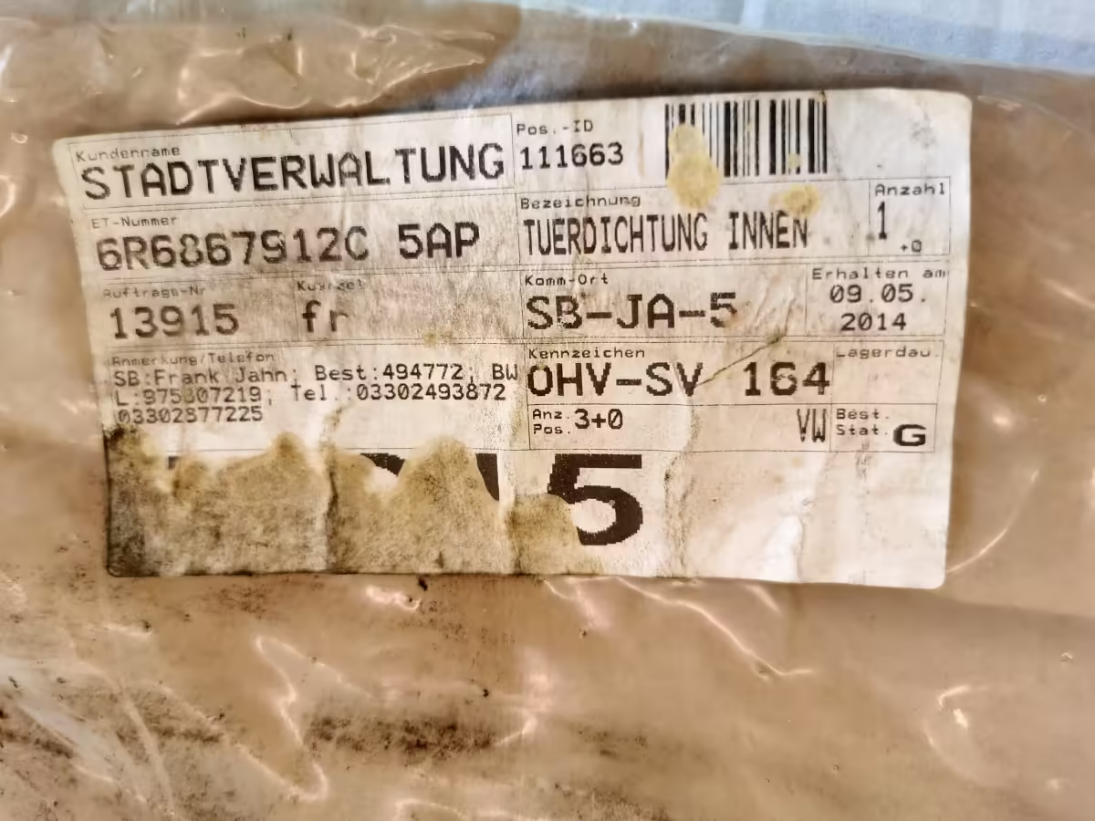 6R6867912C5AP - Türdichtung; innen [11/12]