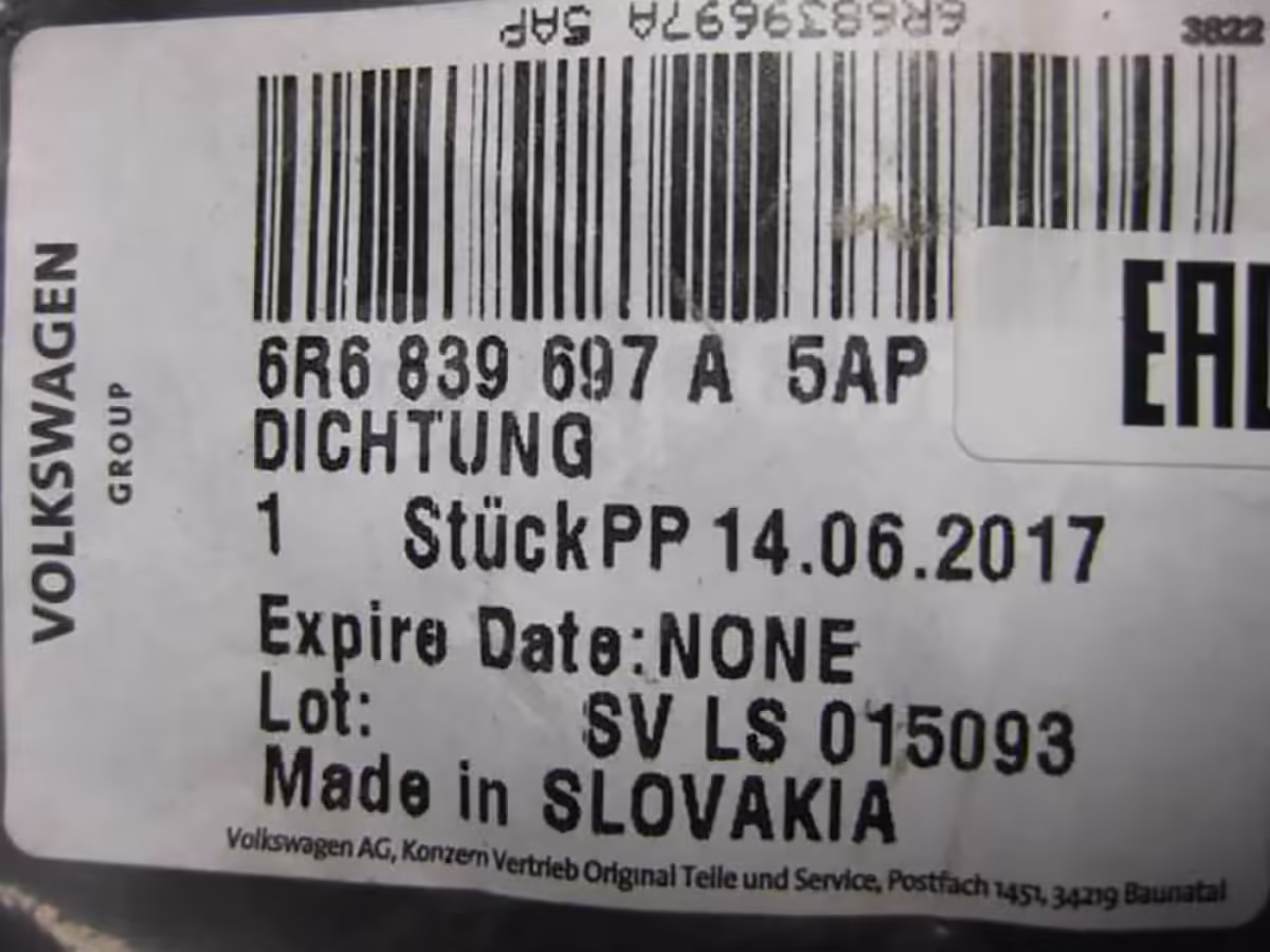6R6839697A5AP - Türdichtung; außen [9/13]