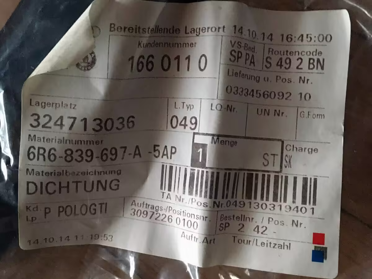 6R6839697A5AP - Türdichtung; außen [11/13]