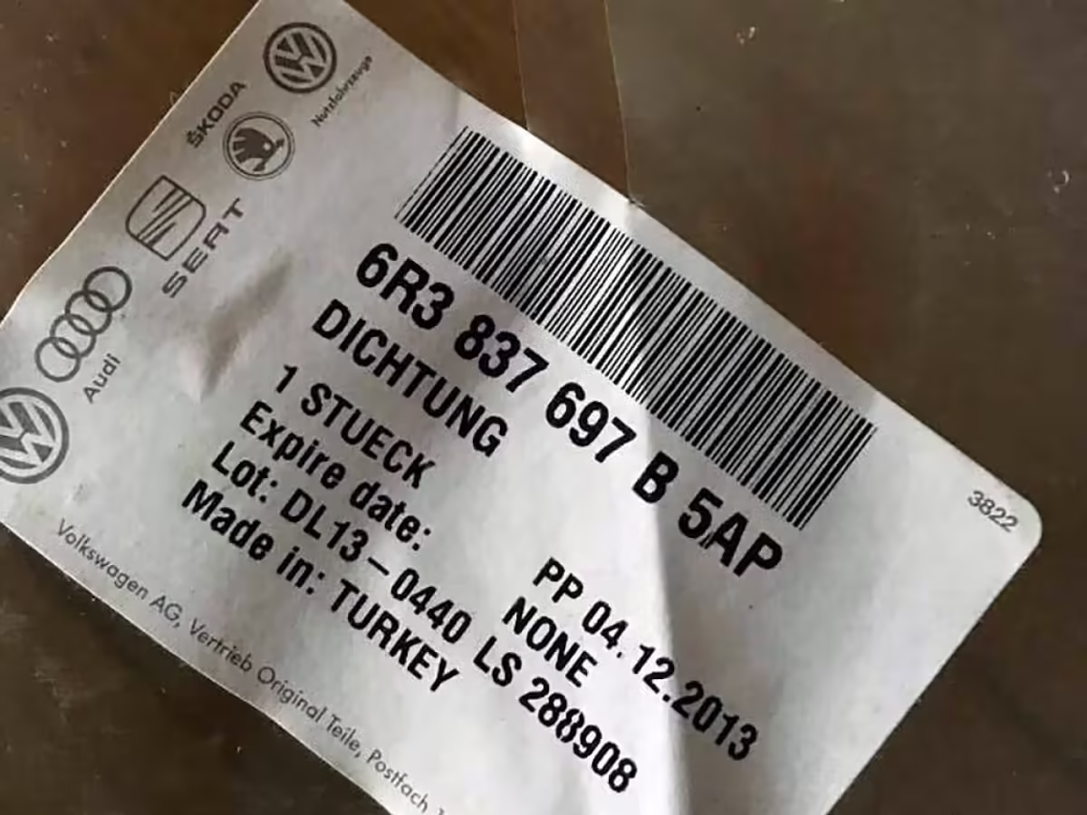 6R3837697B5AP - Uszczelka drzwi; zewnętrzna [4/4]