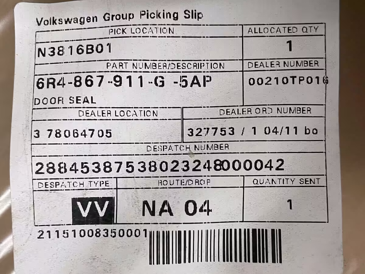 6R4867911G5AP - Uszczelka drzwi; wewnętrzna [11/14]