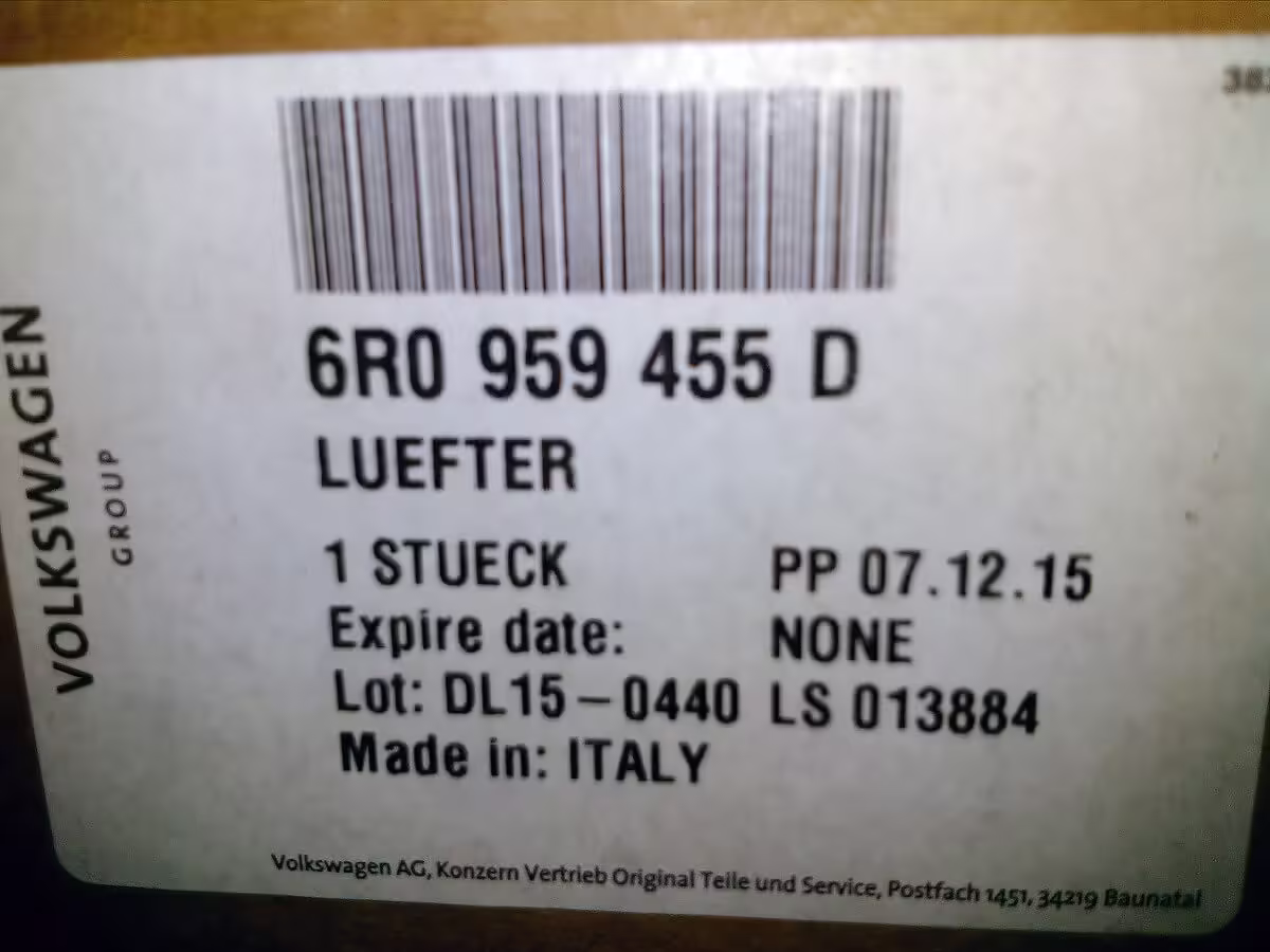 6R0959455D - Wentylator chłodnicy; ⌀392,5 mm [8/12]