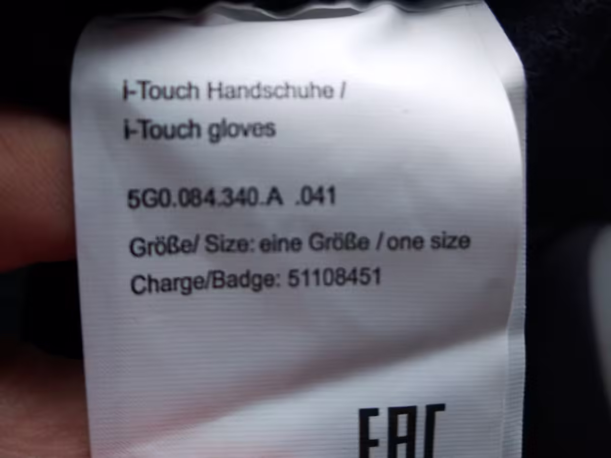 5G0084340A041 - Handschuh mit Touchscreen; schwarz, S [10/10]