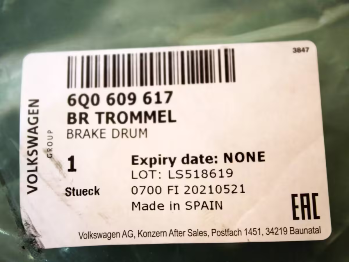 6Q0609617 - Brake drum ⌀200 mm; 1KM [10/10]
