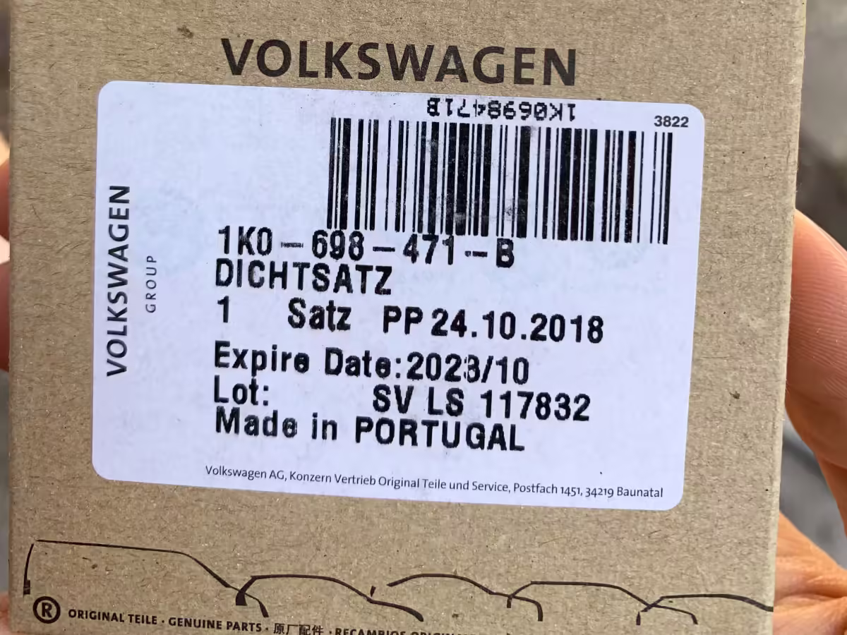 1K0698471B - Set of gaskets for brake caliper housing [21/23]