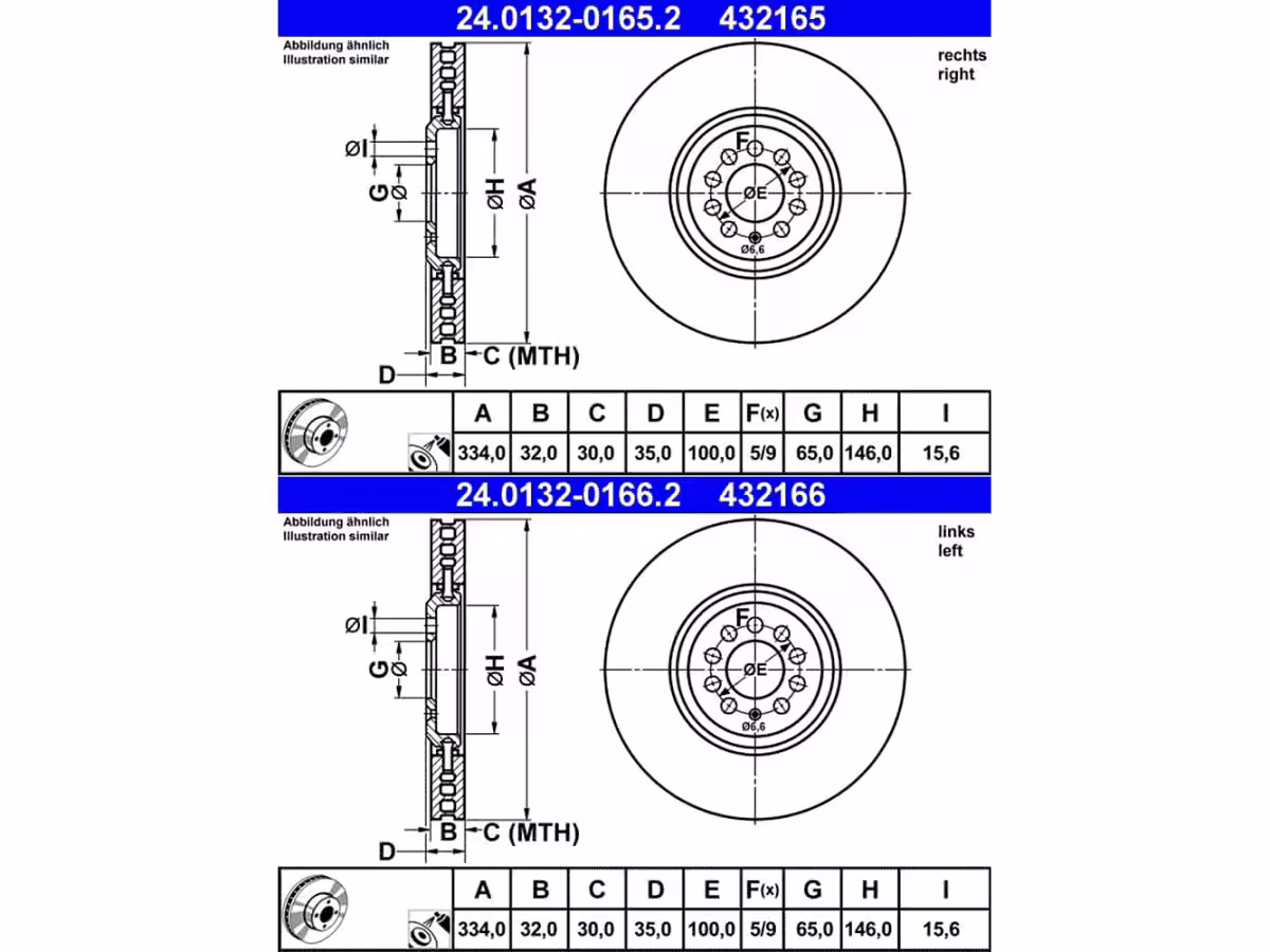 8N0615301B - Bremsscheibe vorne links ⌀334; belüftet [10/20]