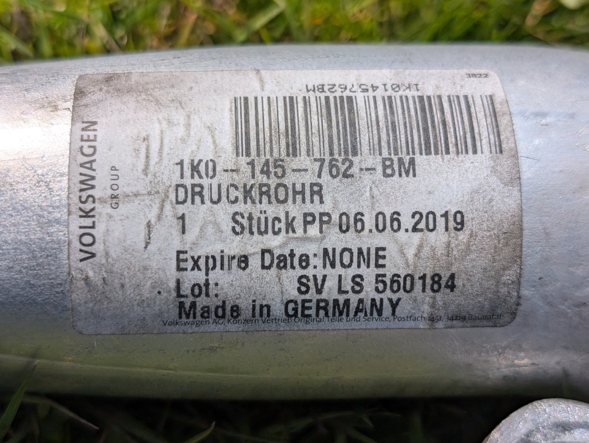 1K0145762BM - Scirocco R / Audi S3 8P pressure pipe [10/11]