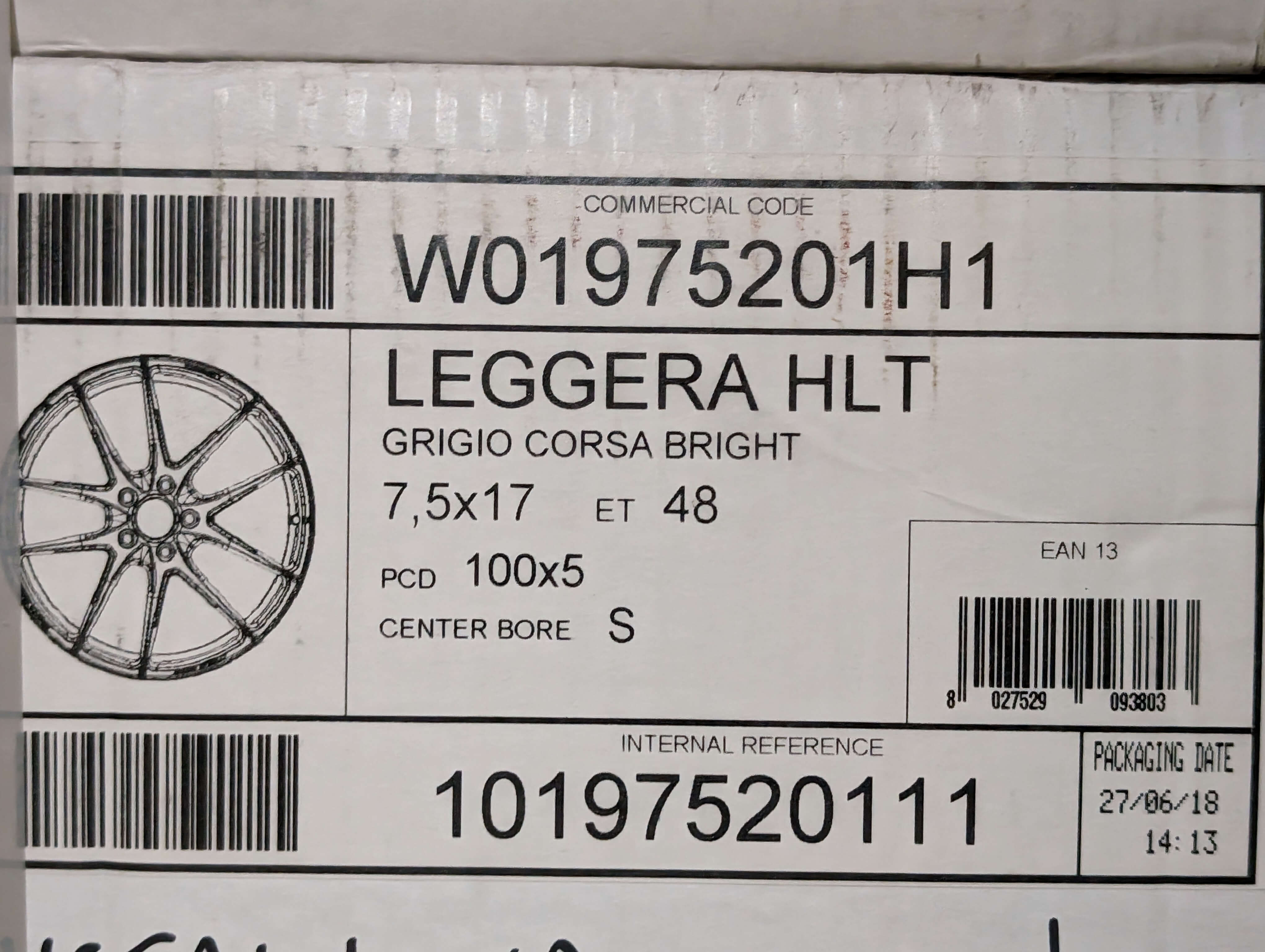 W01975201H1 - 2 * OZ Racing 17" Leggera HLT 7.5x17 ET48 [15/22]