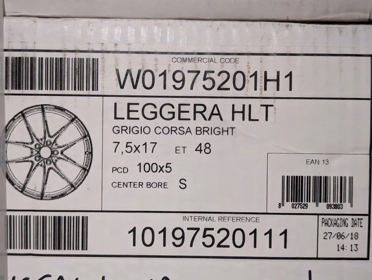 W01975201H1 - 2 * OZ Racing 17" Leggera HLT 7.5x17 ET48 [15/22]